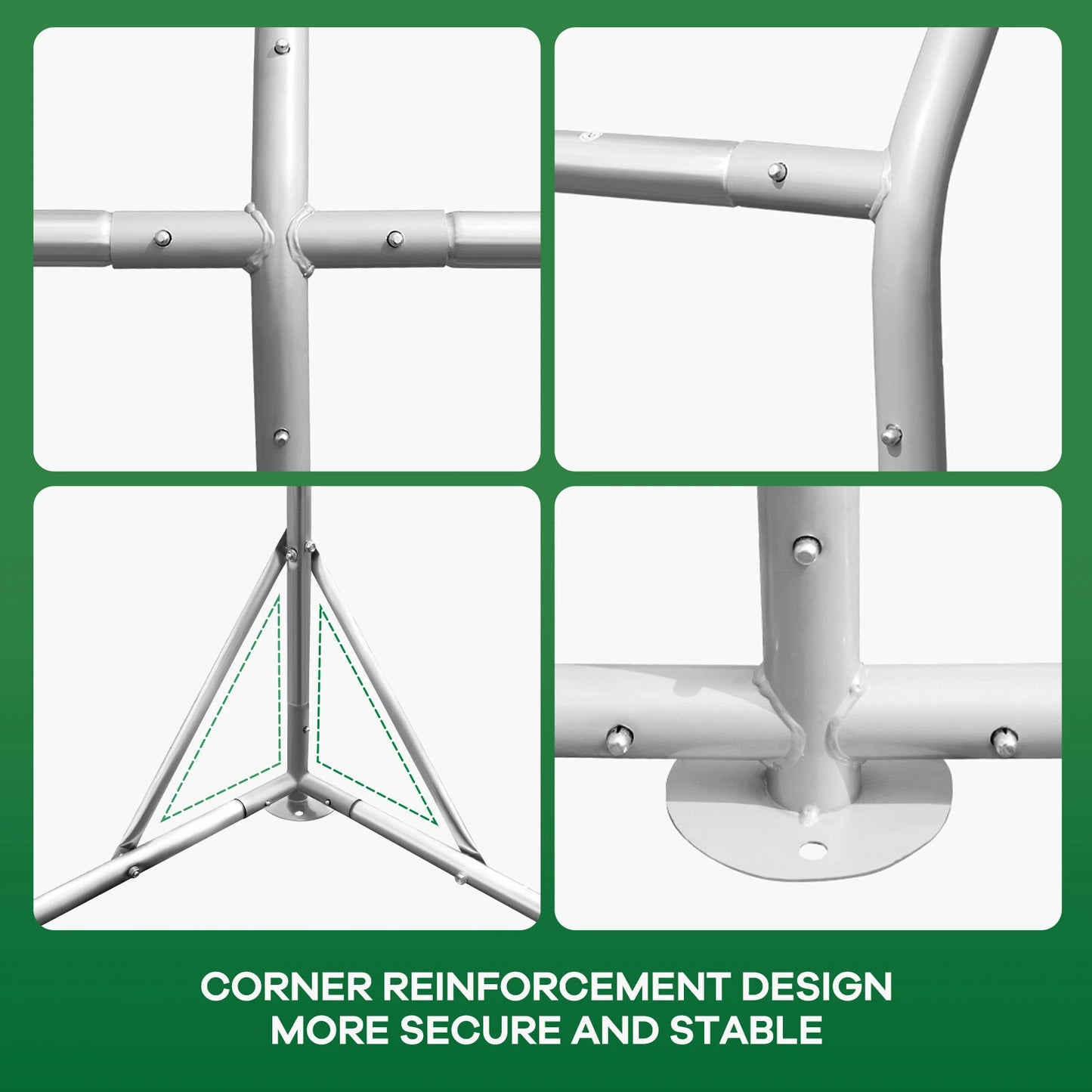 Frame design showing secure joints and corner reinforcement.