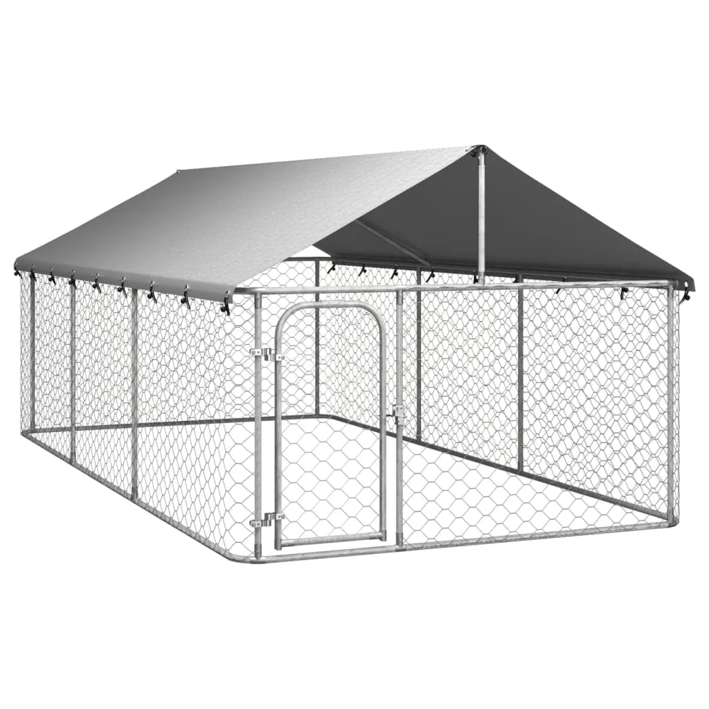 4x2m Steel Dog Enclosure with Roof