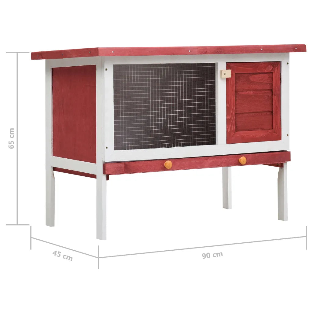 Hutch dimensions showing length, width, and height.