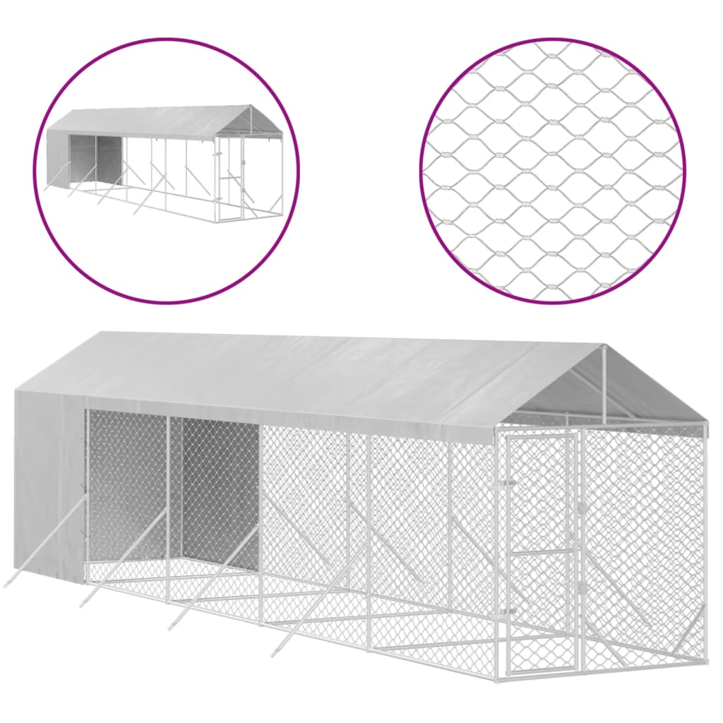 10x2m Steel Dog Run with Roof