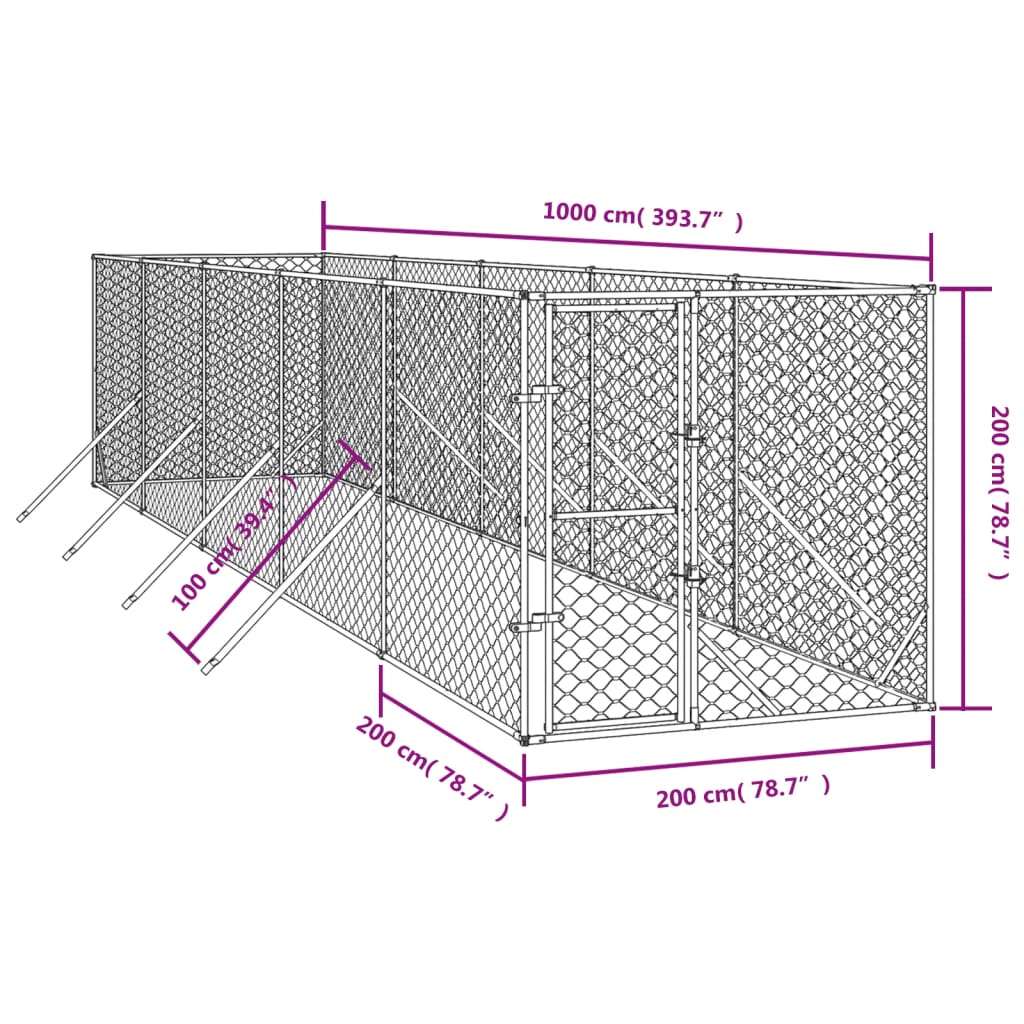 10x2m Steel Dog Run