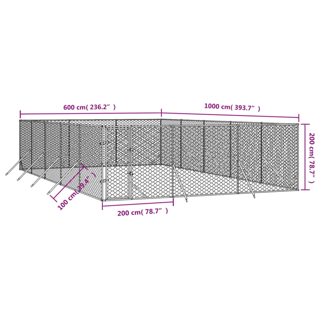 10x6m Steel Dog Run