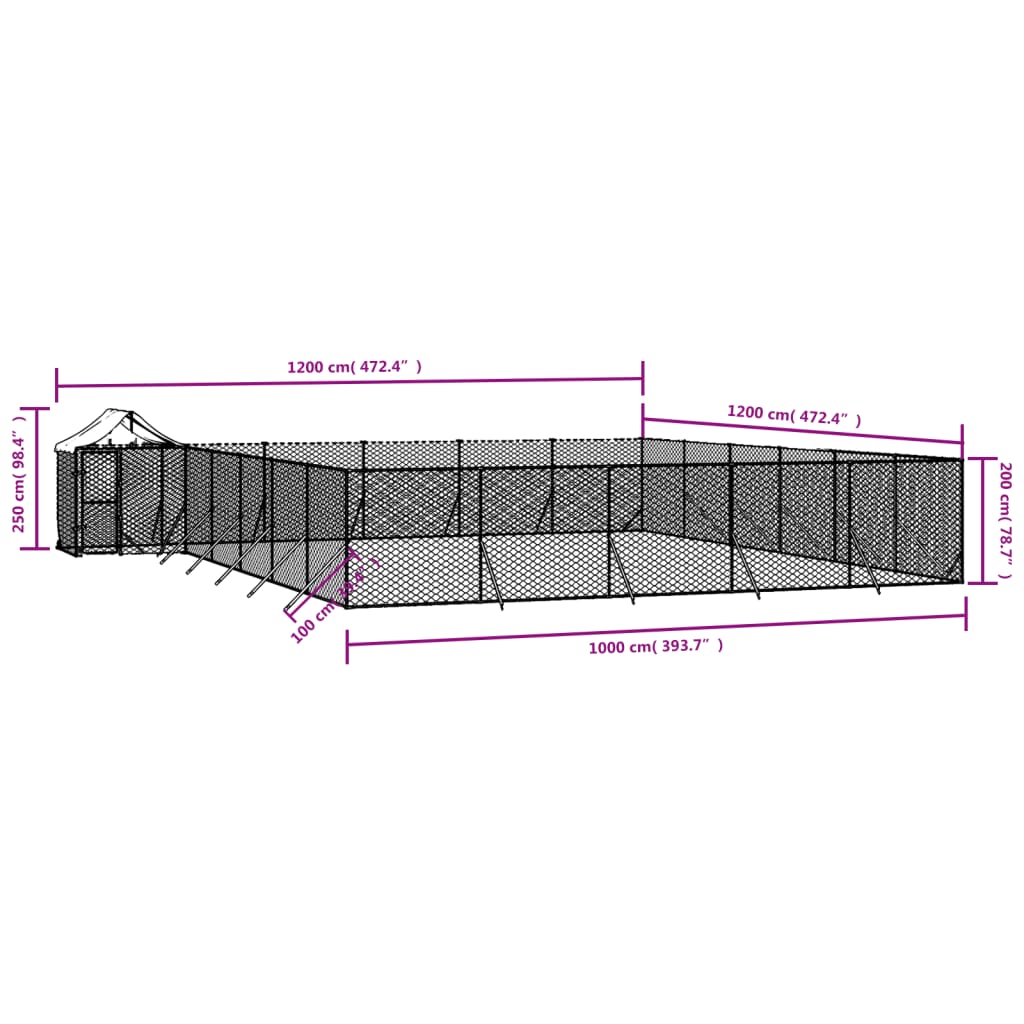 12x12m Steel Dog Run