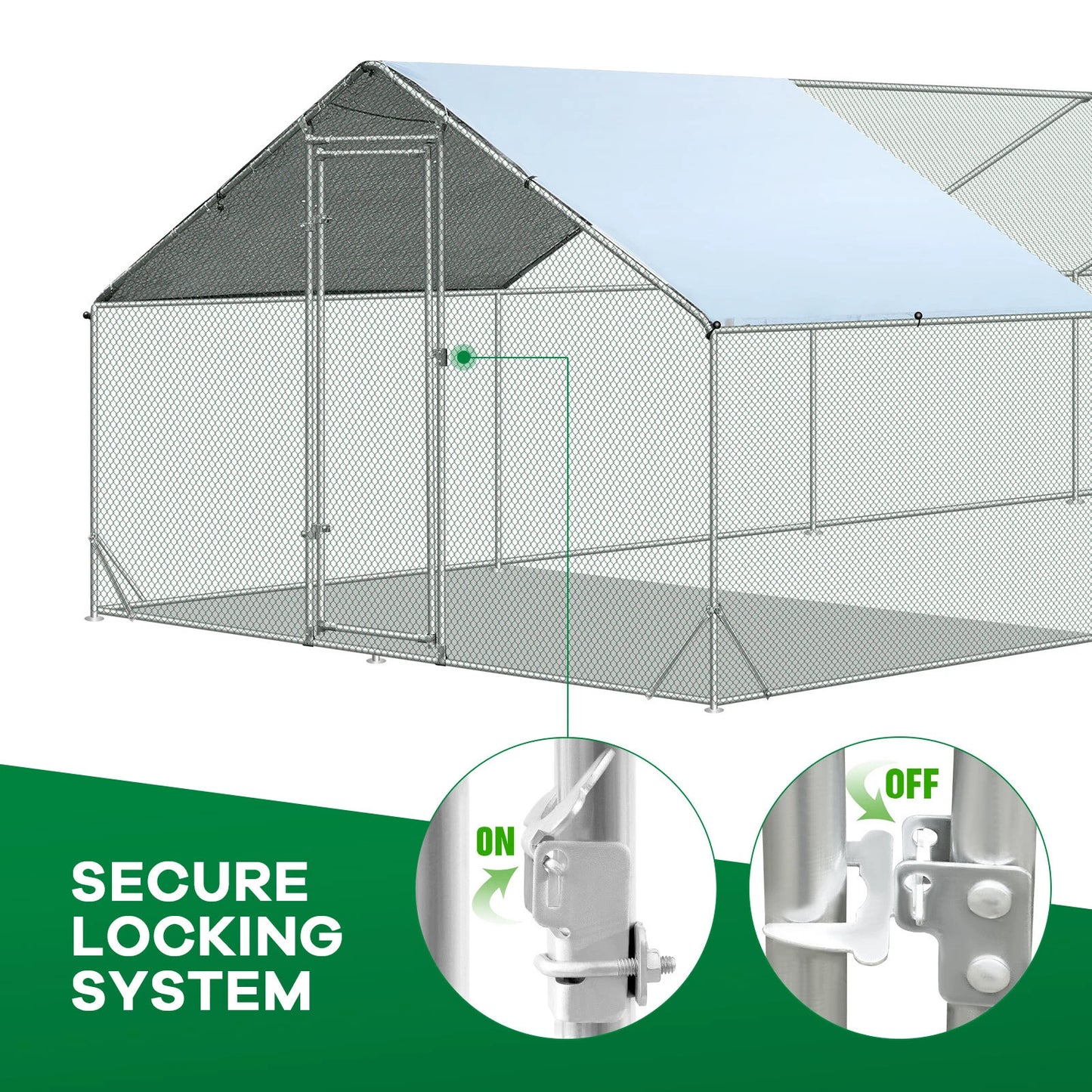 Huge 8 x 3m Steel Dog Enclosure with Roof