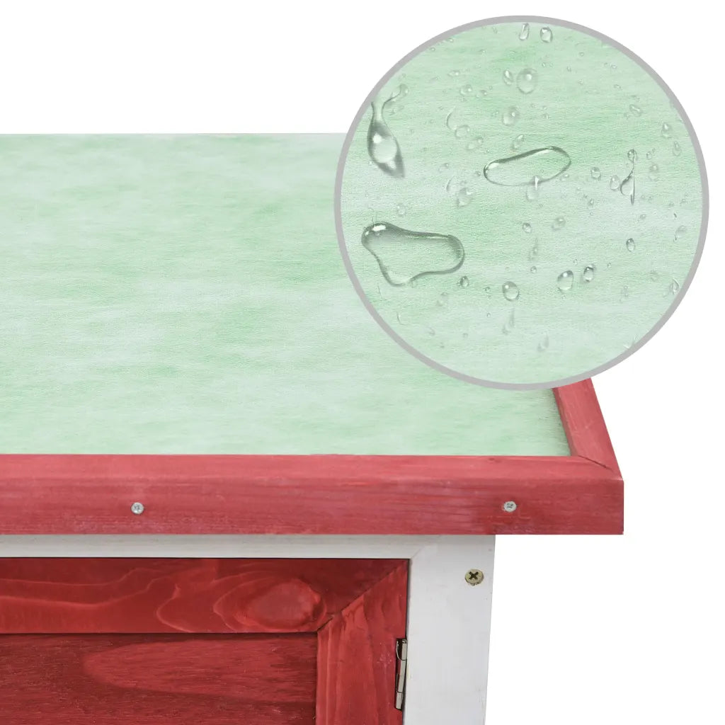 Waterproof fabric roof keeps rain off.