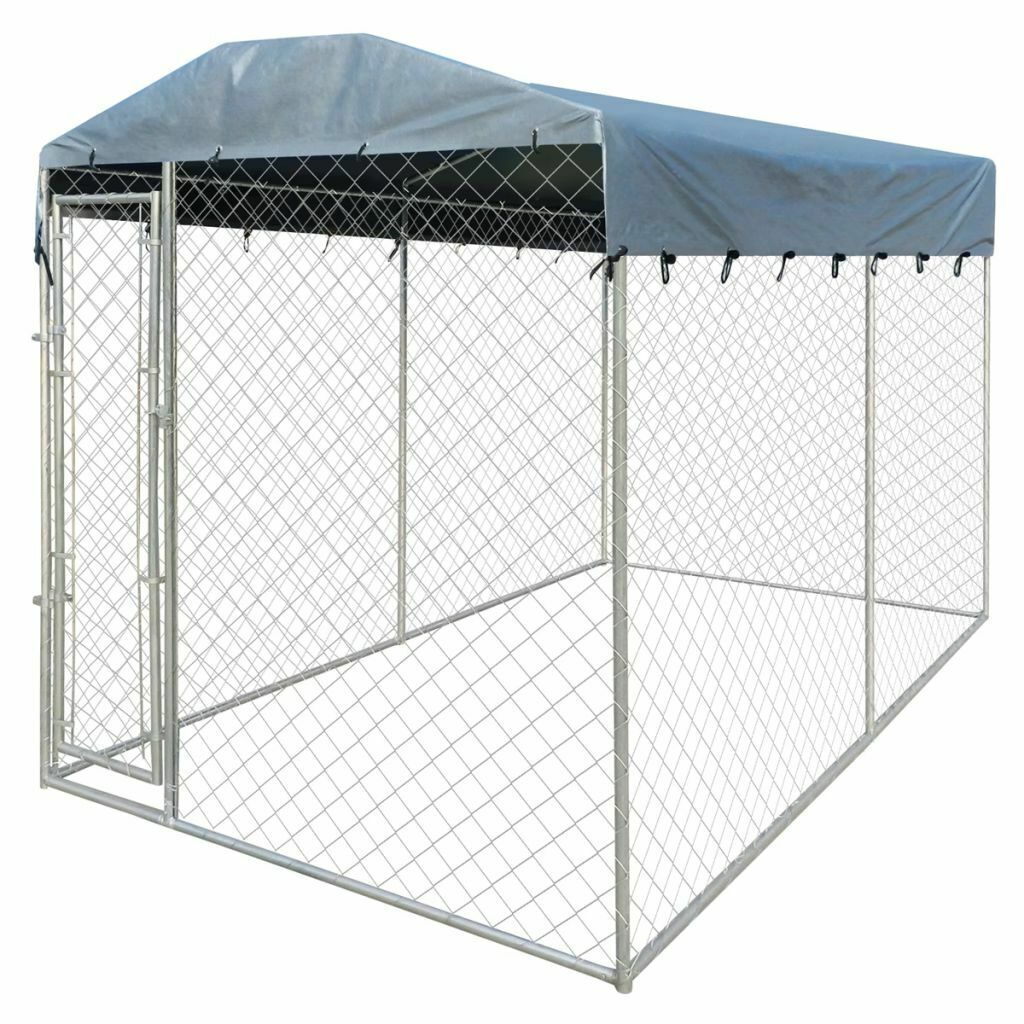 3.8 x 1.9m Steel Dog Enclosure with Roof