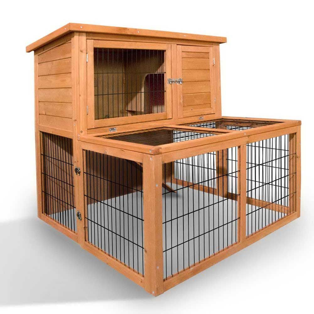 Roomy Two Storey Hutch with Run