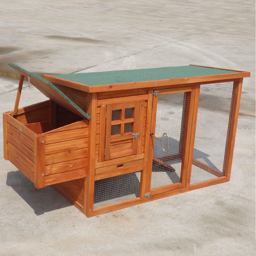 Rectangular Two Storey Hutch with Run