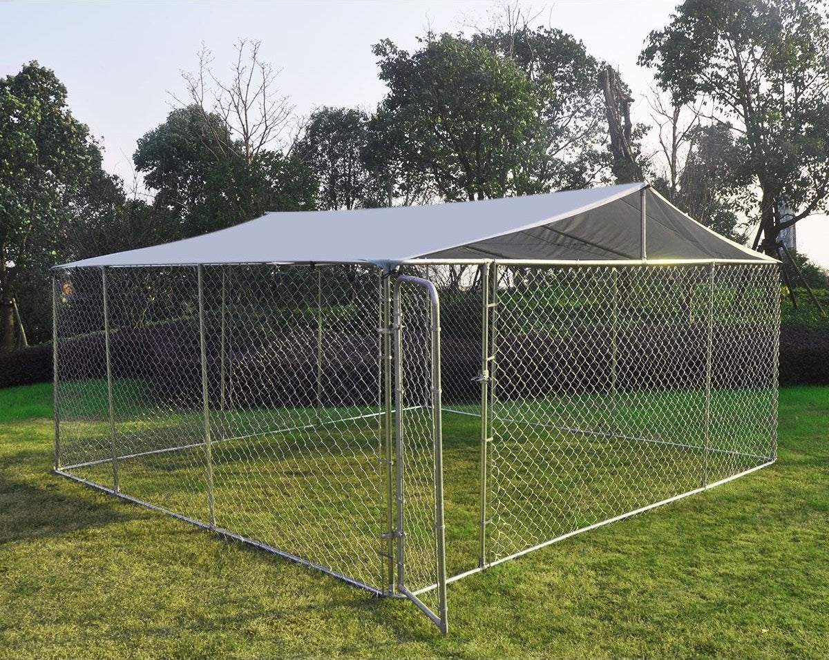 XL 4 x 4m Steel Dog Enclosure with Roof