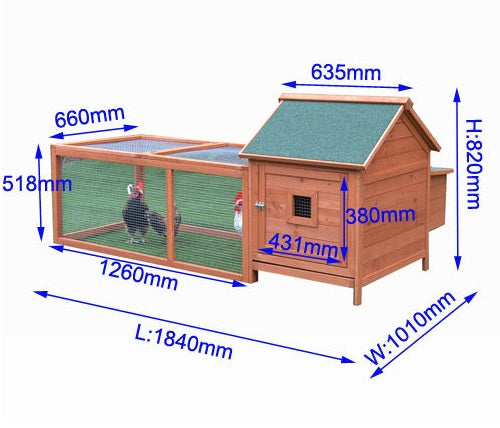 Midi Chicken Coop and Run Combo