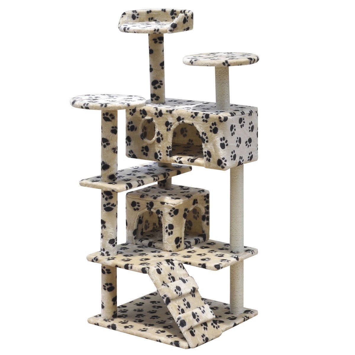 132cm Beige Paw Print Scratcher