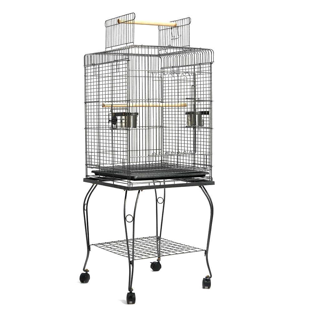 Medium Square Iron Bird Cage with Stand