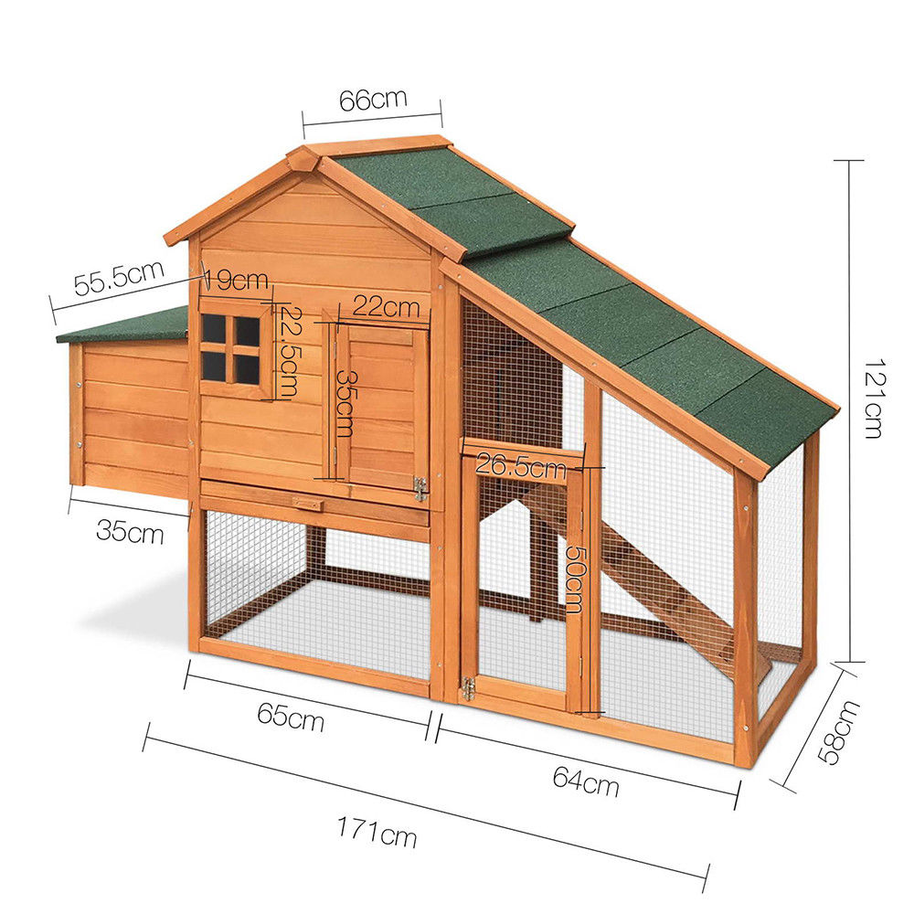 Triangular Chicken Coop with Run