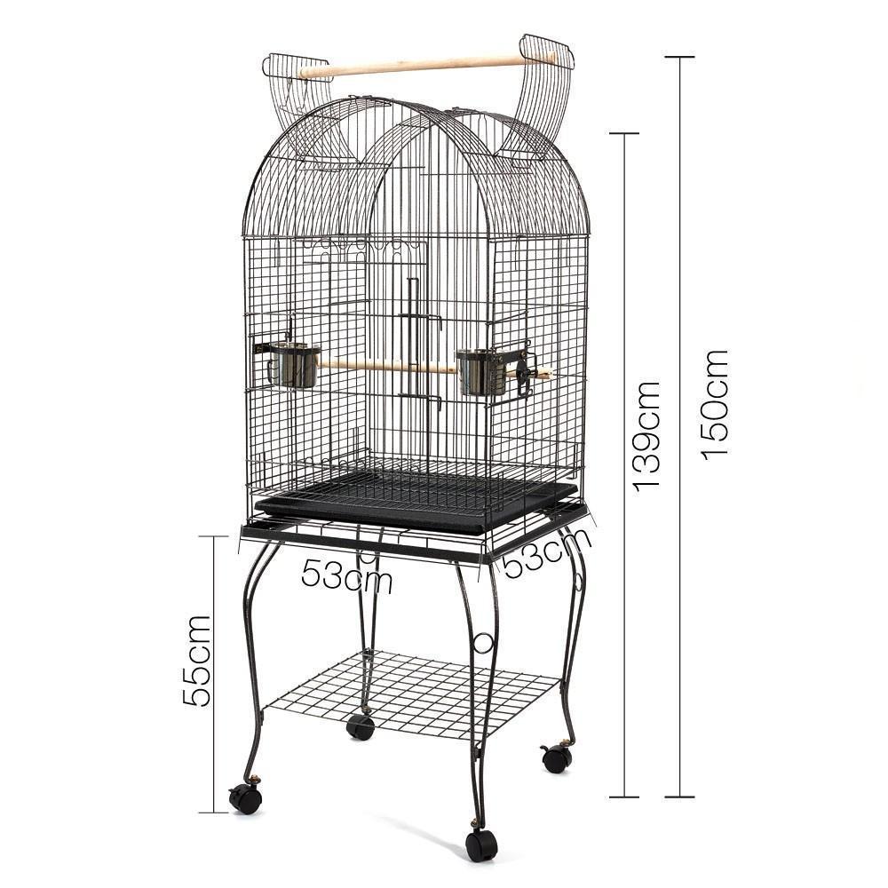 Medium Rounded Iron Bird Cage with Stand