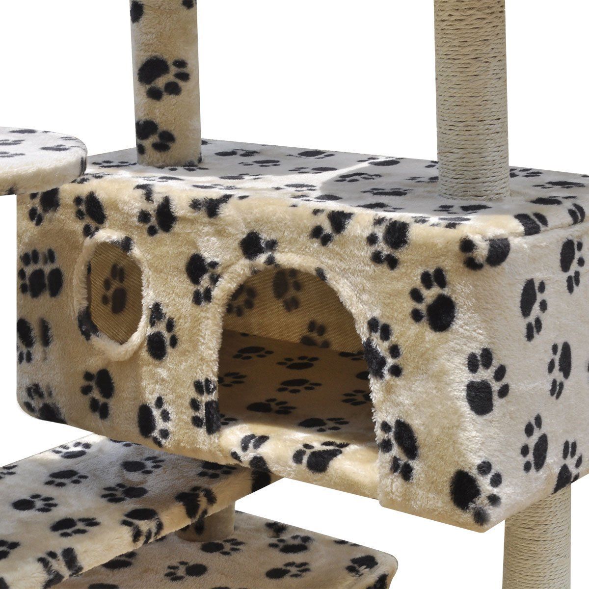 132cm Beige Paw Print Scratcher