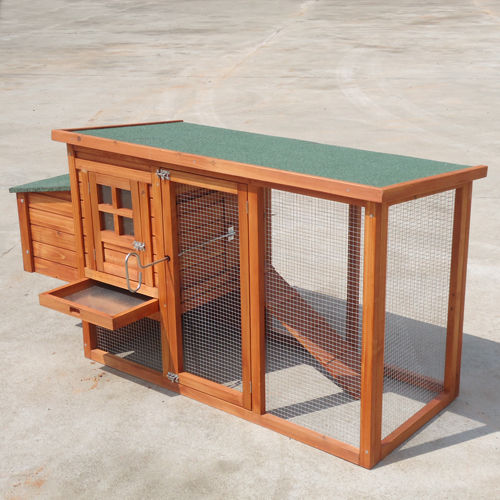 Rectangular Two Storey Hutch with Run