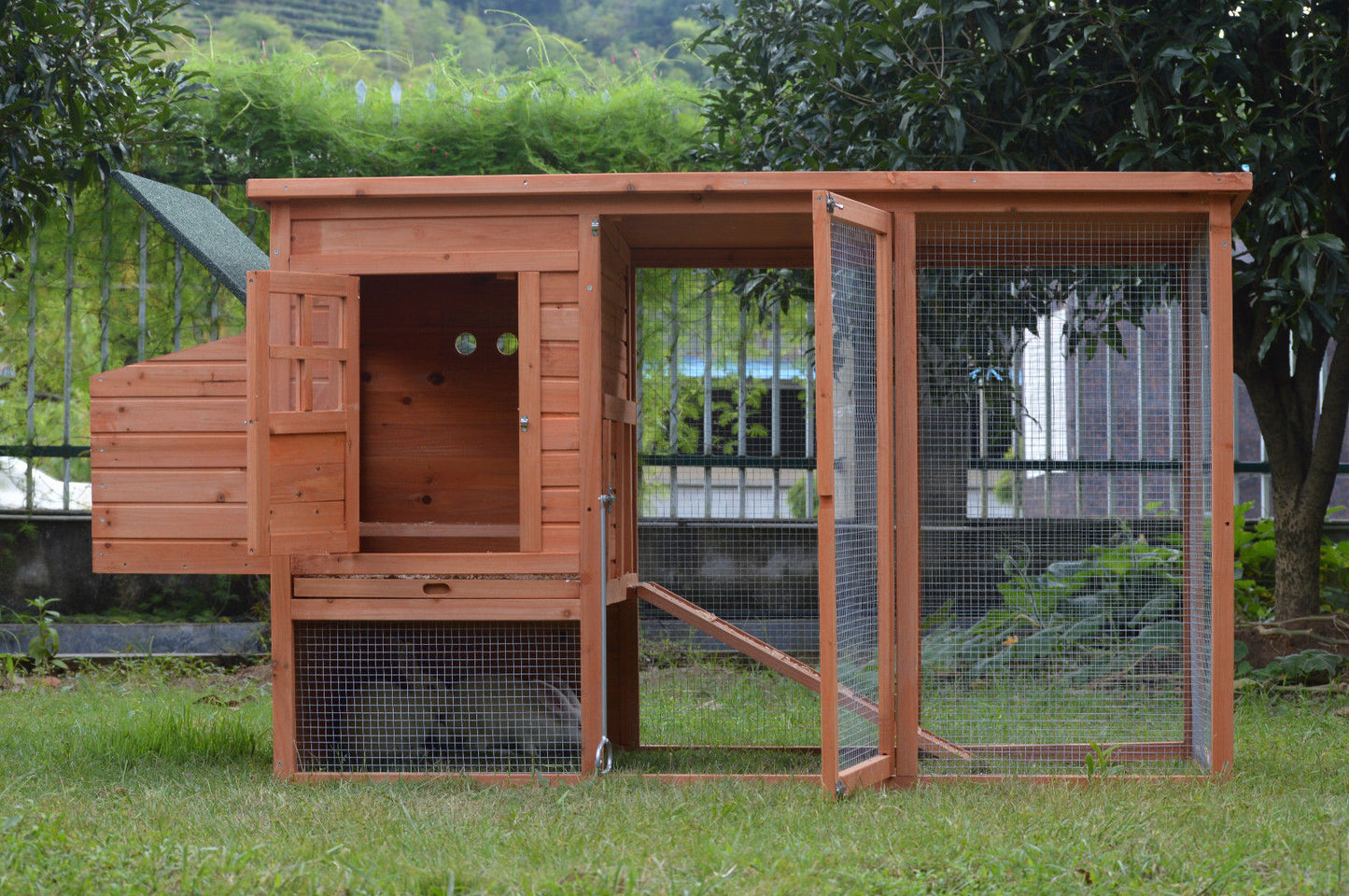 Medium Rectangular Chicken Coop with Run