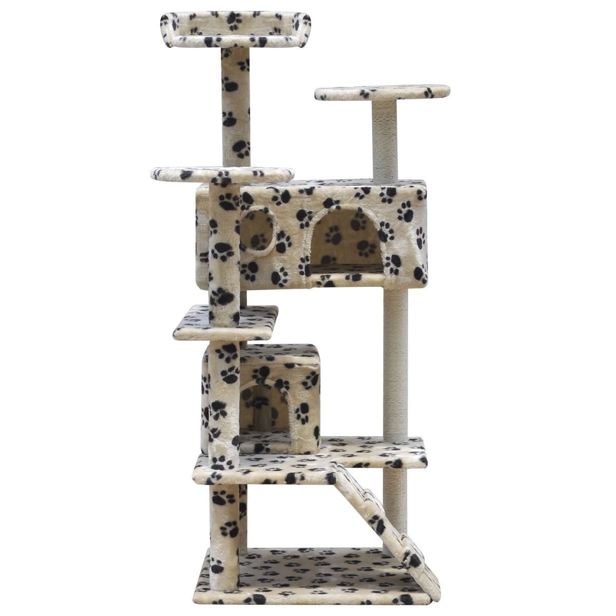132cm Beige Paw Print Scratcher