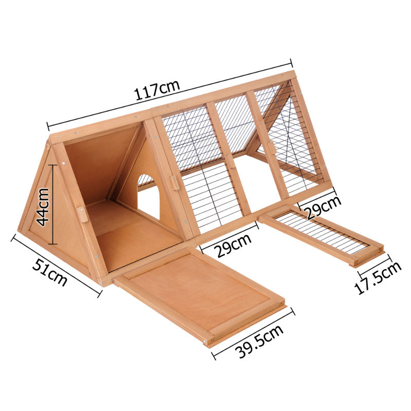 Large Triangular Hutch with Run