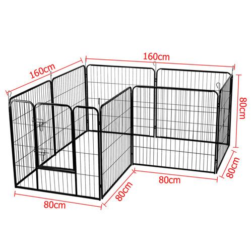 8 Panel Steel Dog Enclosure (80cm High)