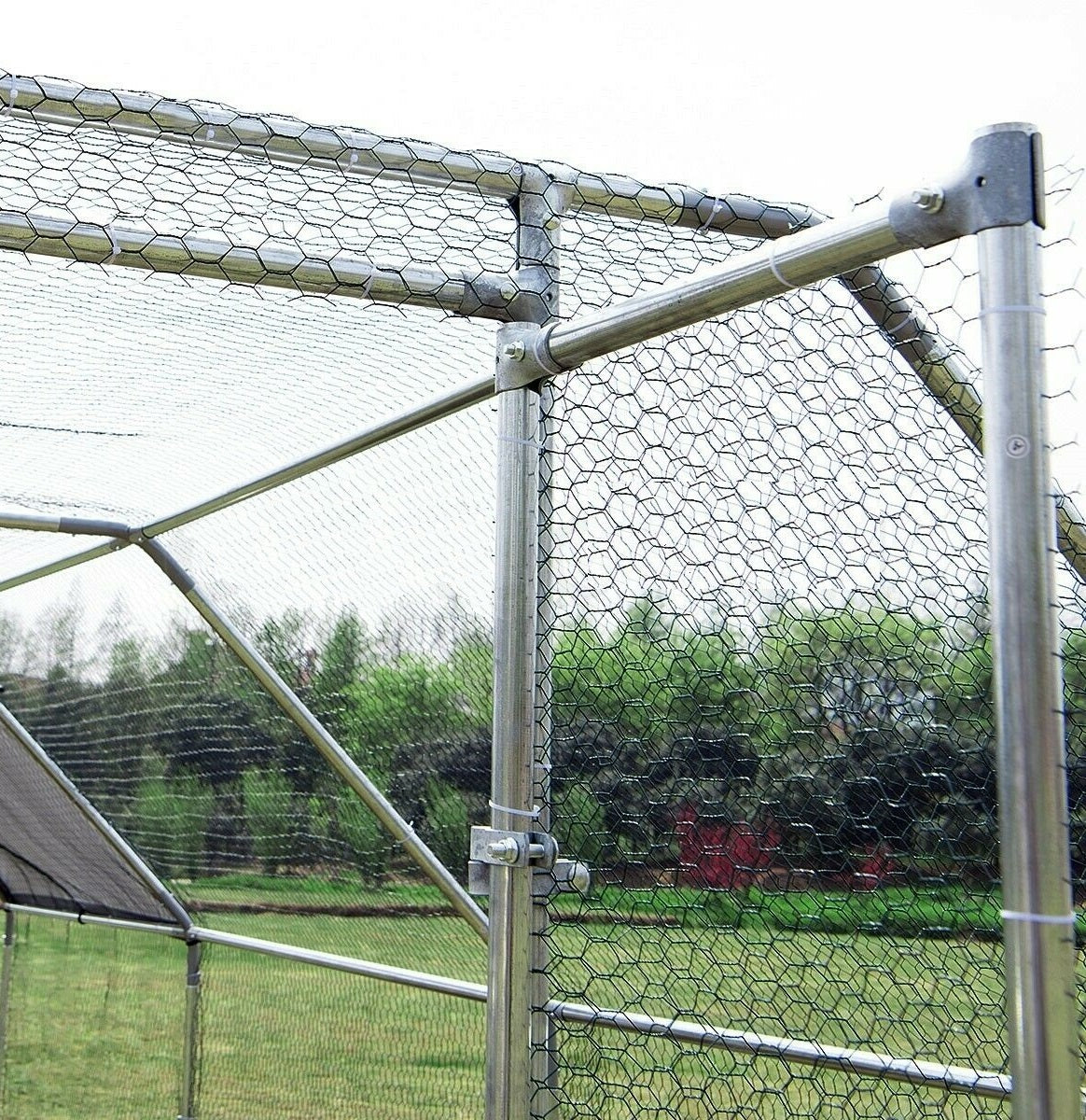 Huge 7.6 x 2.8 x 1.95m Steel Dog Enclosure (Flat Roof)