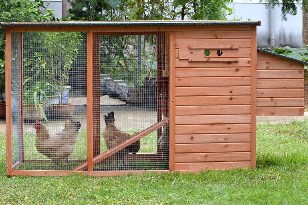 XL Rectangular Chicken Coop with Run