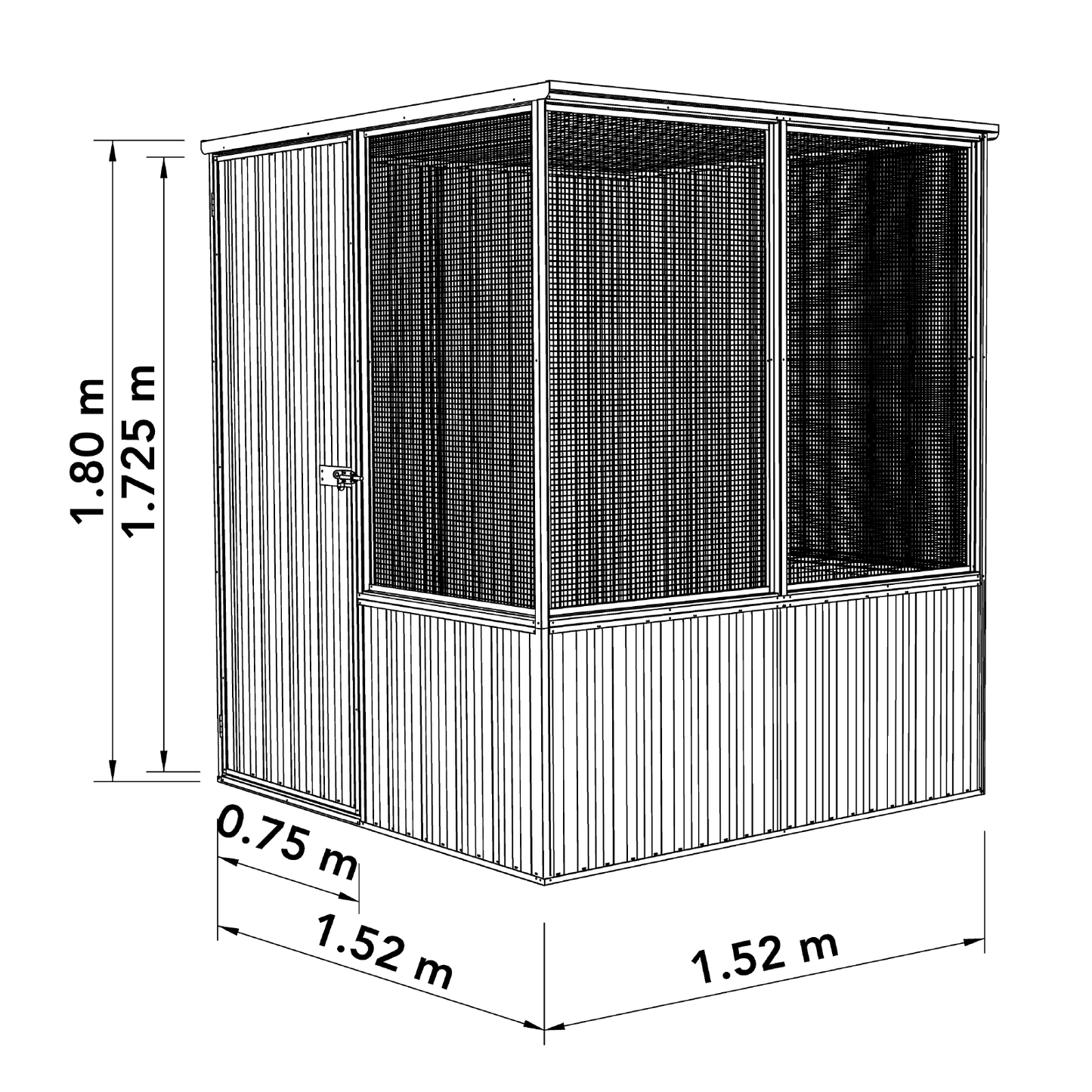 Medium Steel Bird Aviary (Green)