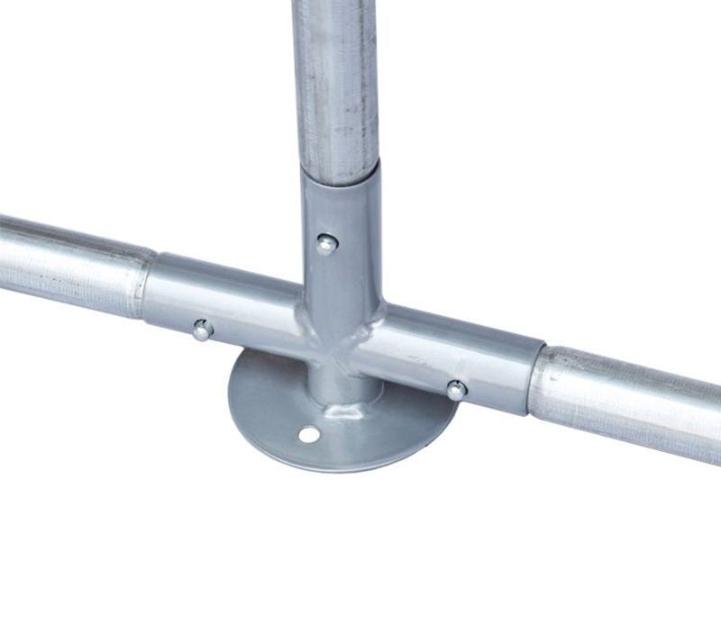 Base support connection of the outdoor catio with a secure pole frame