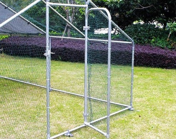 8x3m outdoor catio with large walk-in door and galvanised steel frame