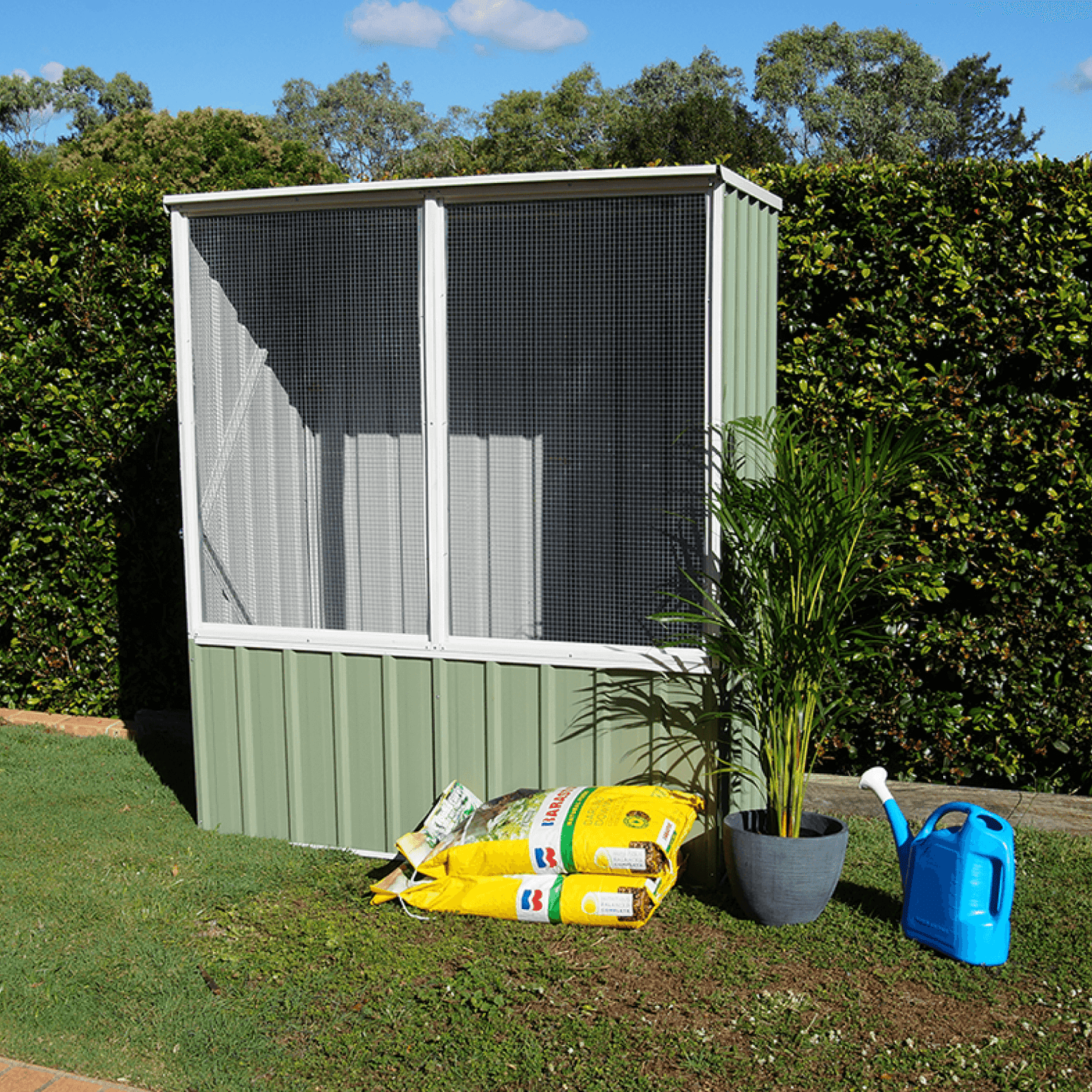 Small Steel Bird Aviary (Green)