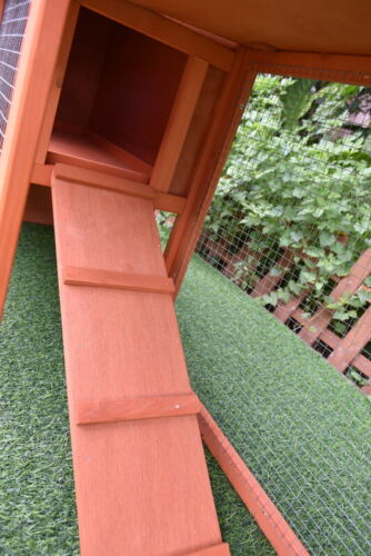 Double Run Wooden Chicken Coop Rabbit Hutch Bunny Cage Hen House
