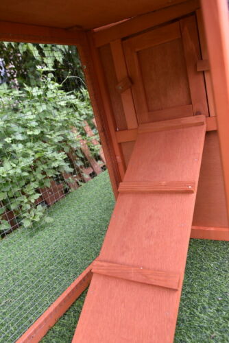 Double Run Wooden Chicken Coop Rabbit Hutch Bunny Cage Hen House