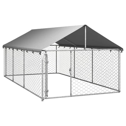 4x2m Steel Dog Enclosure with Roof