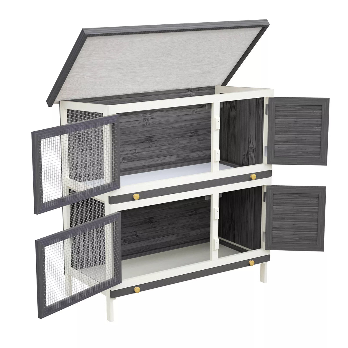 Multi Unit Rabbit Cages Indoor Rabbit Cage | Double Story Rabbit Hutch – Pepperwood Pets
