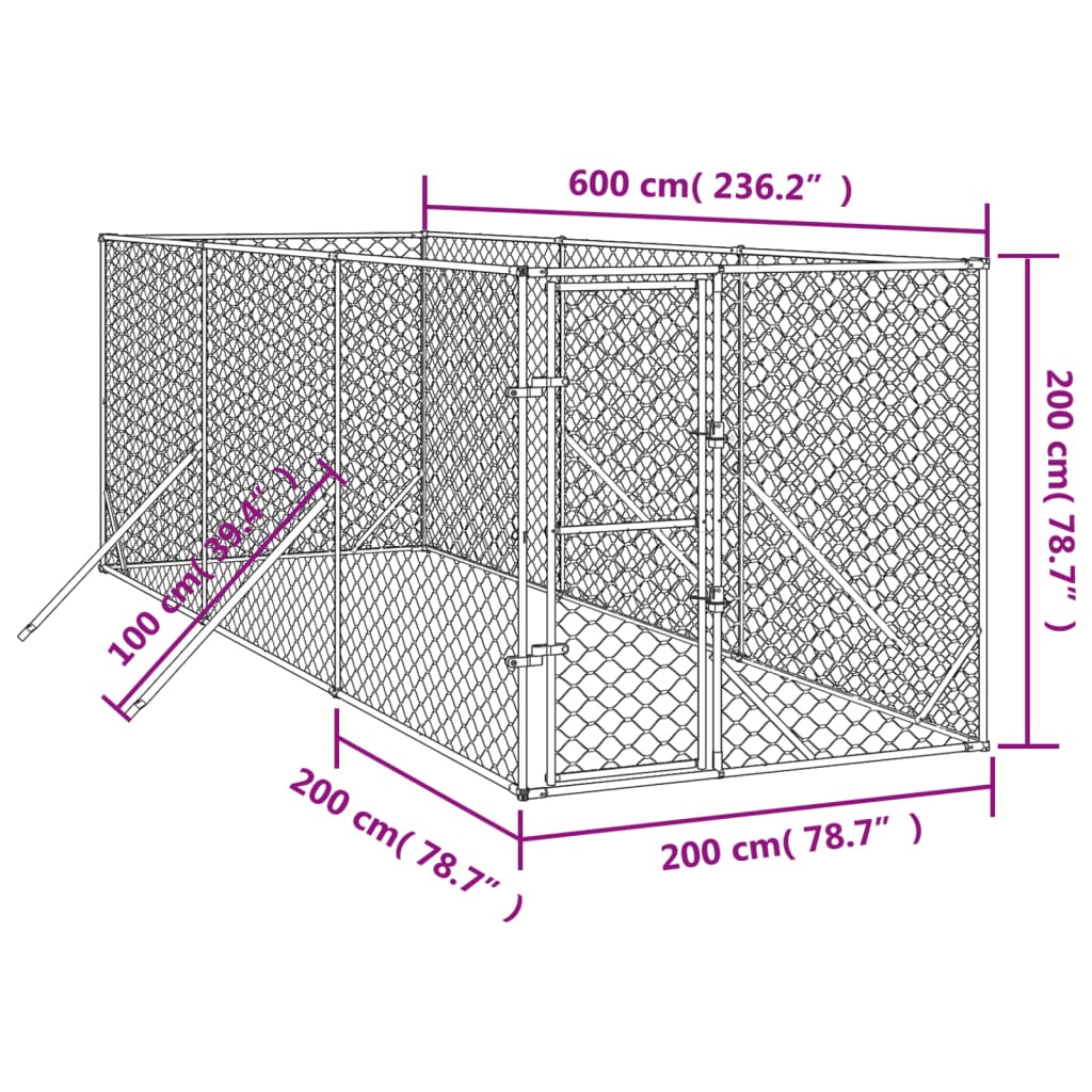 6x2m Steel Dog Run