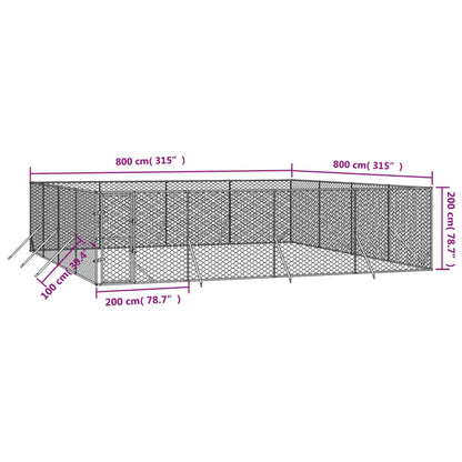 8x8m Steel Dog Run