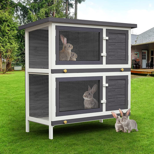 Indoor rabbit cage, featuring two separated levels.