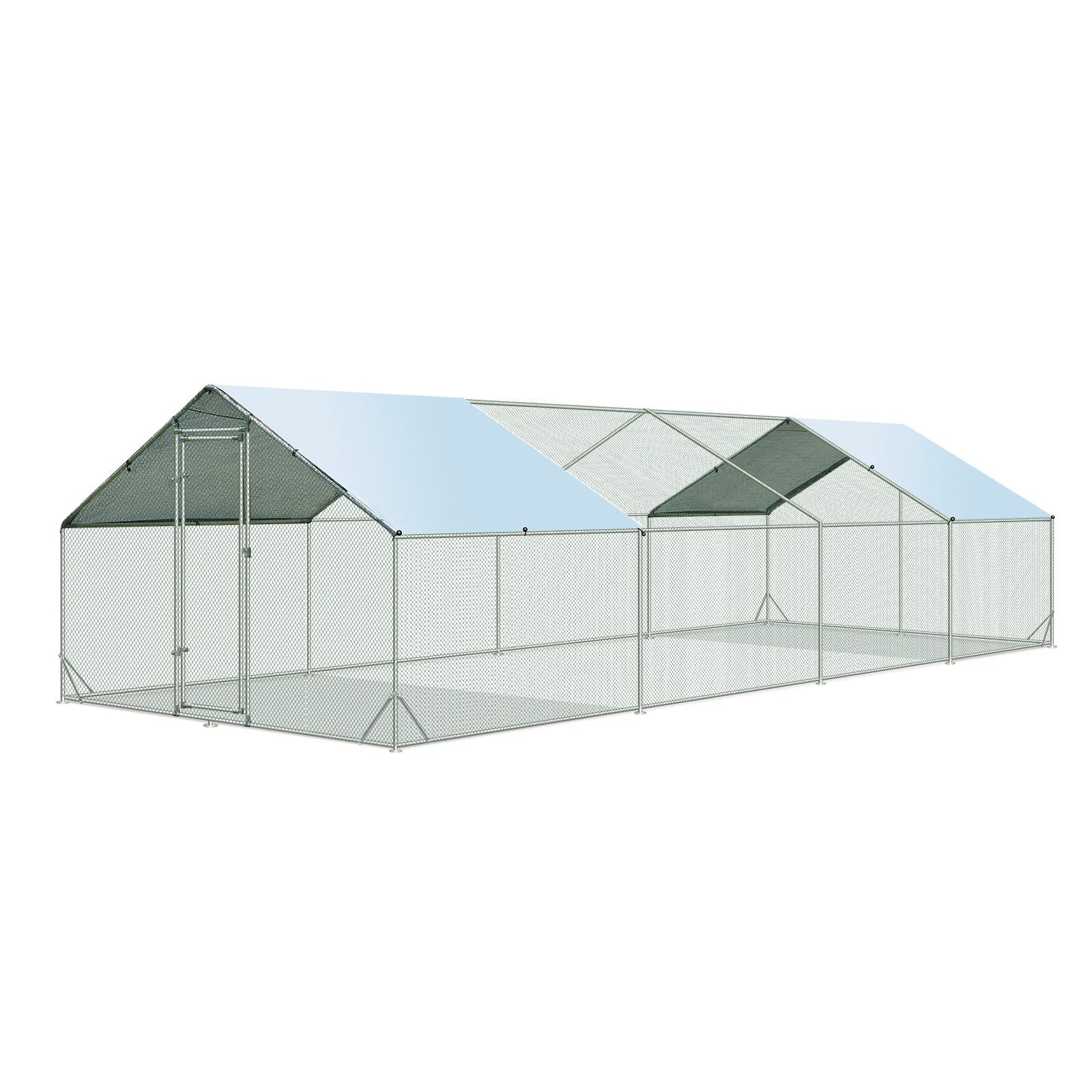 Metal chicken coop built with strong materials to ensure long-term durability.