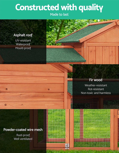 Quality construction with steel mesh and waterproof timber.