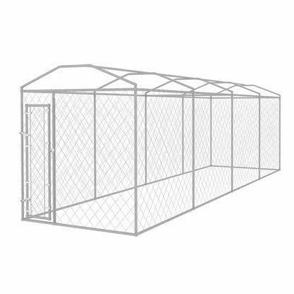 8x2m Steel Dog Enclosure with Roof