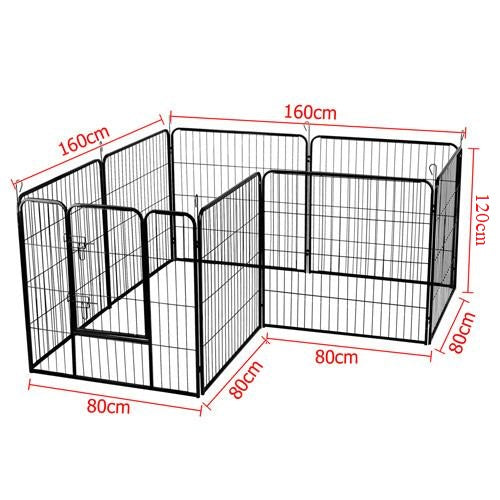 8 Panel Steel Dog Enclosure (1.2m High)