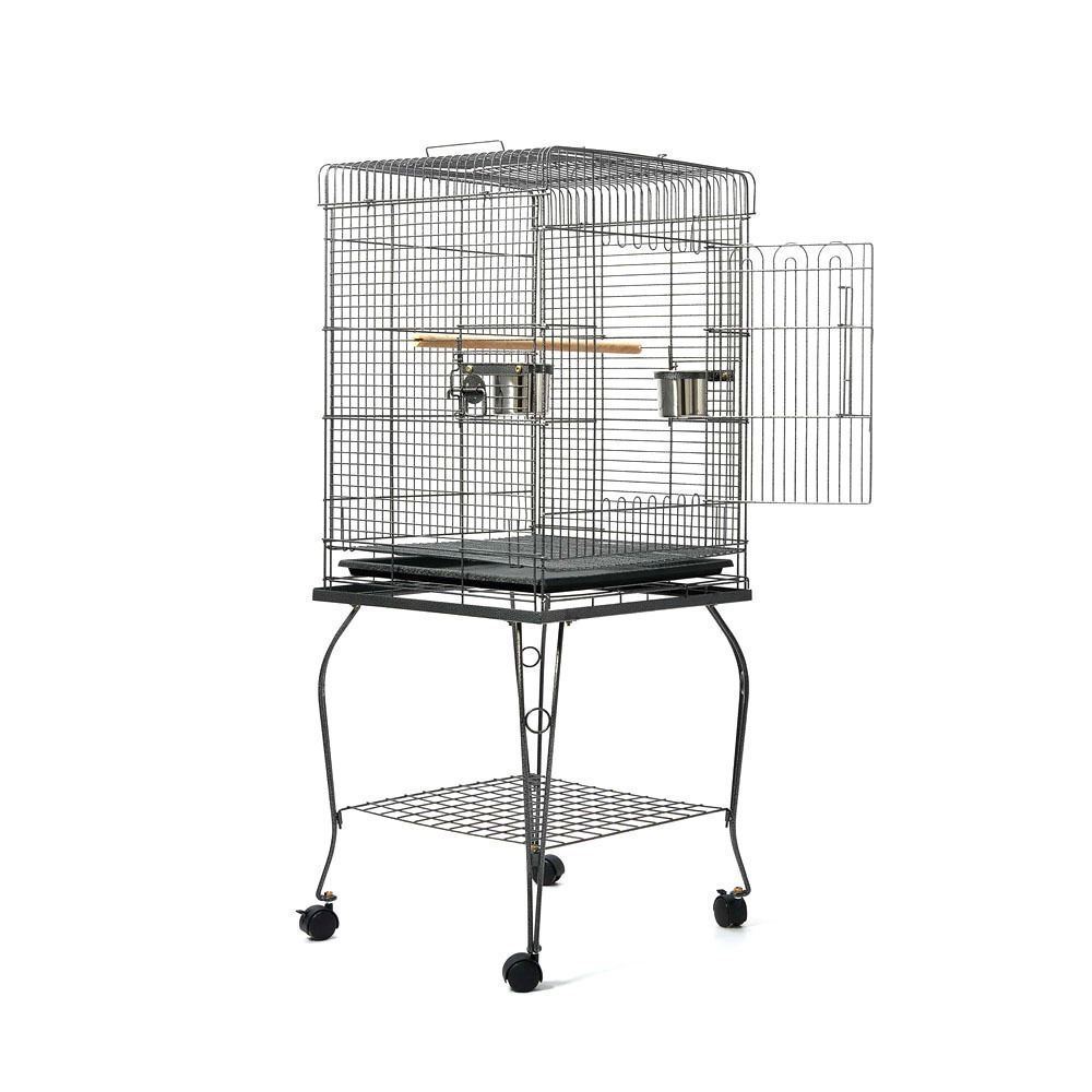 Medium Square Iron Bird Cage with Stand