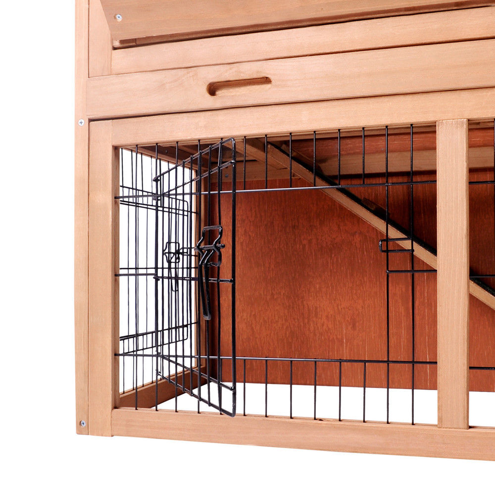 Two Storey Outdoor Hutch with Run + Feeder